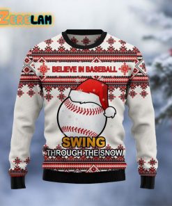 Baseball Santa Hat Ugly Sweater