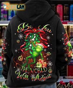 Be You The World Will Adjust Christmas Frog Hoodie