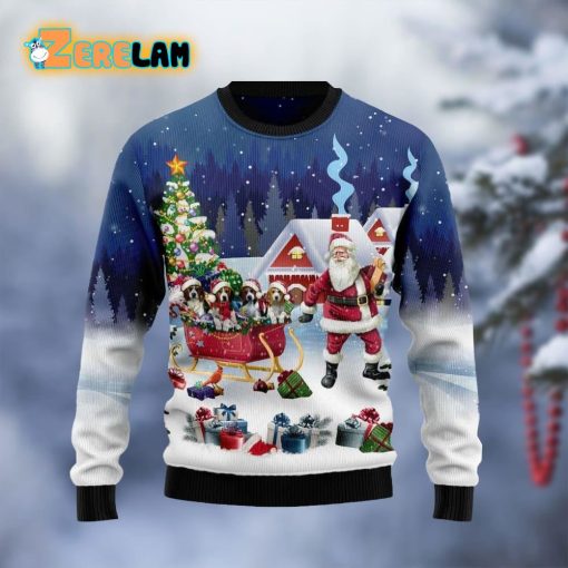 Beagle Santa Sled D1311 Ugly Sweater