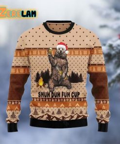 Bear Beer Campfire Shuh Christmas Ugly Sweater
