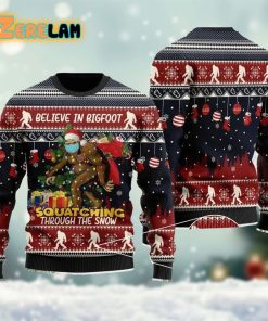 Believe In Bigfoot Christmas Ugly Sweater