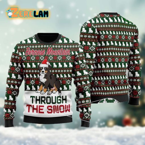 Bernese Mountain Dog Through The Now Christmas Ugly Sweater