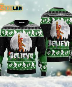 Bigfoot Believe Christmas Ugly Sweater