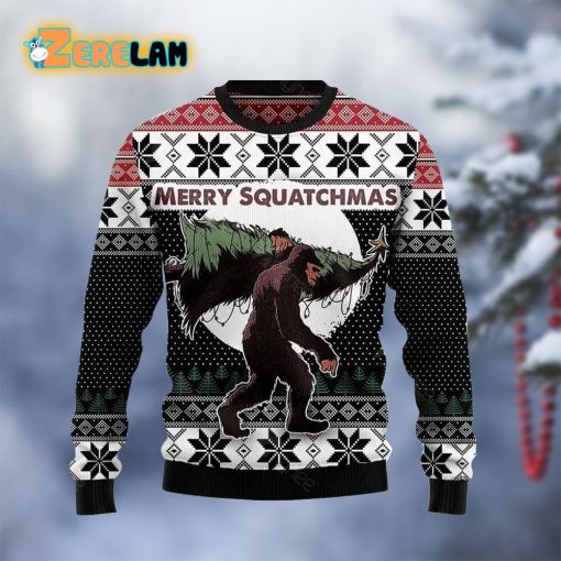 Bigfoot Merry Squatchmas Ugly Sweater