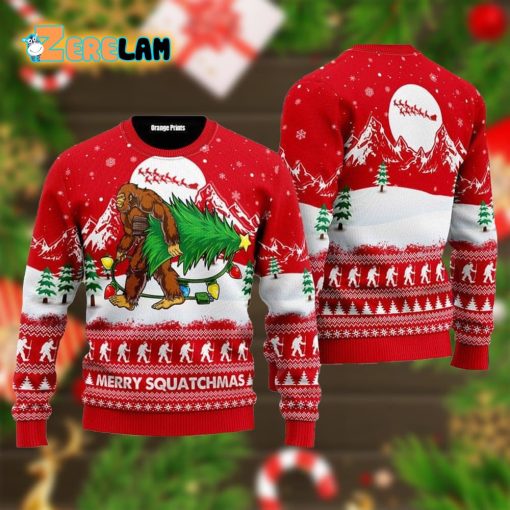 Bigfoot Mery Squatchmas Ugly Sweater For Men Women