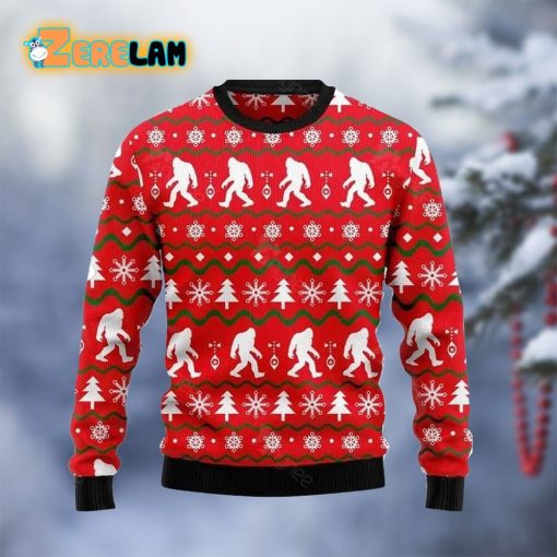 Bigfoot Pattern Christmas Ugly Sweater