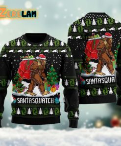 Bigfoot Santasquatch Christmas Ugly Sweater
