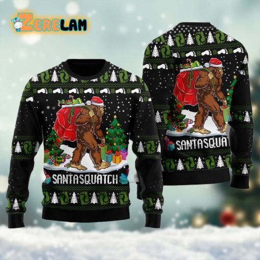 Bigfoot Santasquatch Christmas Ugly Sweater