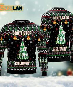 Bigfoot Xmas Dont Stop Believin Christmas Ugly Sweater
