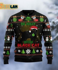 Black Cat Be Jolly Christmas Ugly Sweater