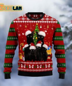 Black Cat Family Christmas Ugly Sweater