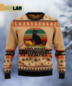 Black Cat Funny Ugly Sweater For Cat Lover