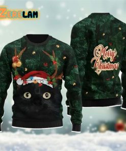Black Cat Merry Christmas Ugly Sweater