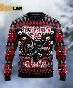 Black Cat Spooky Christmas Ugly Sweater
