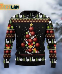 Bowling Christmas Tree Christmas Ugly Sweater