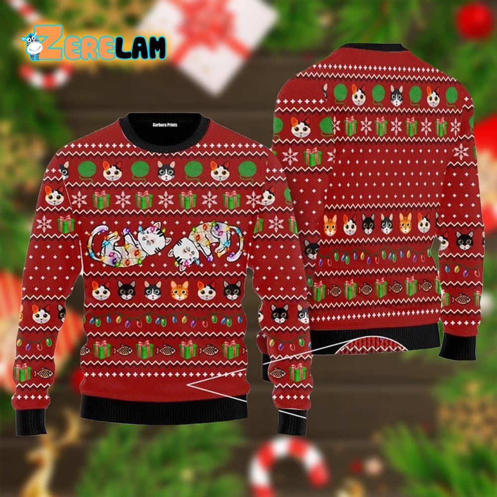 Cat Light Ugly Sweater For Men and Women - Zerelam