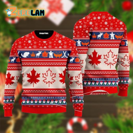 Christmas Canada Maple Leaf Ugly Sweater