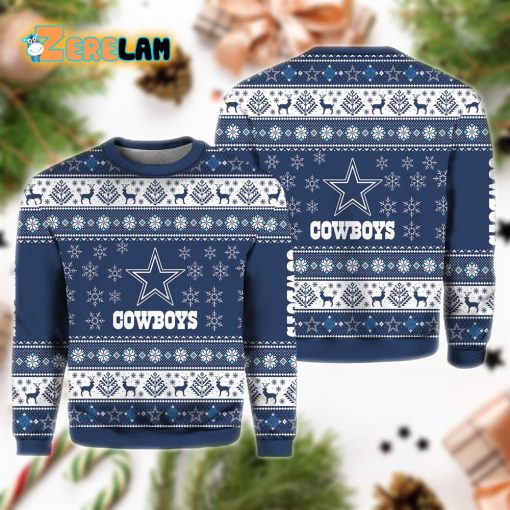 Cowboys Christmas Ugly Sweater All Over Print 3D