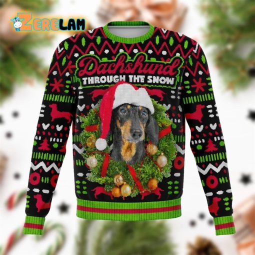 Dachshund Through The Snow Christmas Ugly Sweater