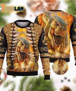 Dinosaur Orange Ugly Christmas Sweater Gift For Men And Women