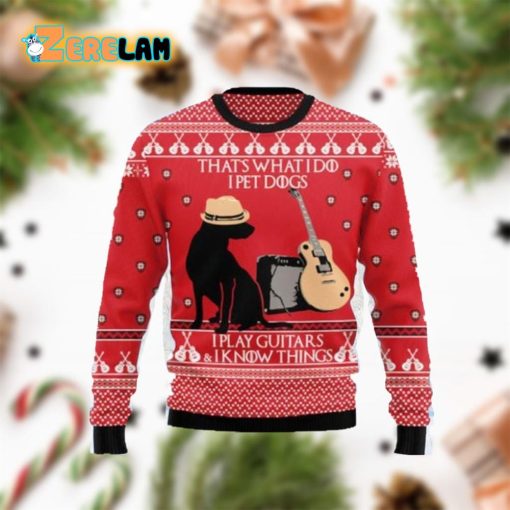 Dog Guitar Christmas 3D Ugly Sweater