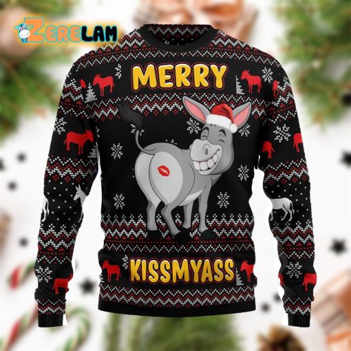 Donkeys Merry Kissmyass Ugly Sweater