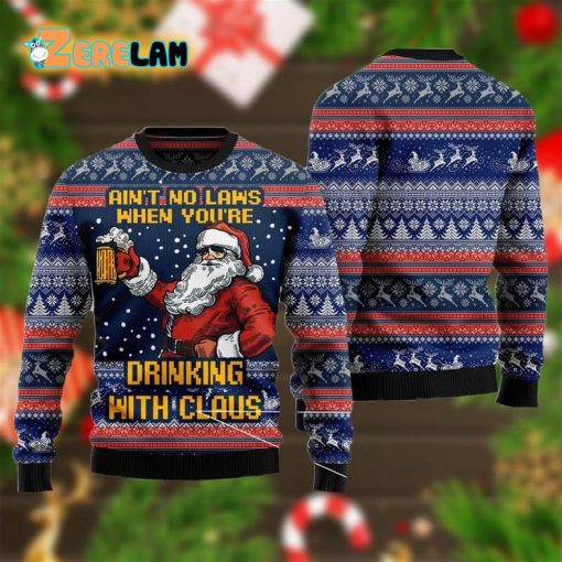Drinking With Claus Ugly Sweater For Men Women