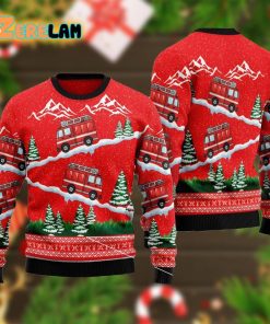 Firefighter Red Truck Ugly Sweater