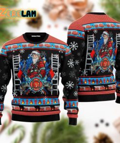 Firefighter Santa First In Last Out Christmas Unisex Ugly Sweater