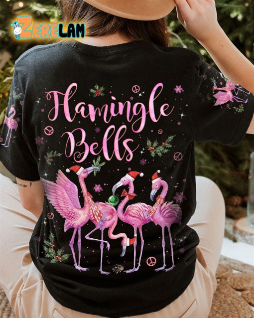 Flamingle Bells Christmas T-shirt