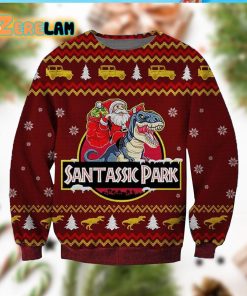 Funny Santa Santassic Park Christmas 3D Ugly Sweater