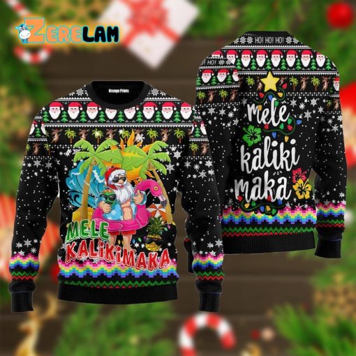 Hawaiian Santa Claus Mele Kalikimaka Ugly Sweater