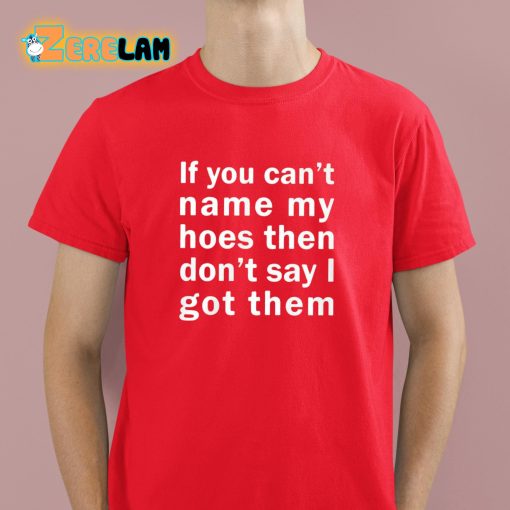 If You Can’t Name My Hoes Then Dont Say I Got Them Shirt