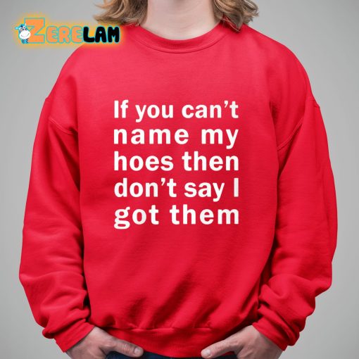 If You Can’t Name My Hoes Then Dont Say I Got Them Shirt