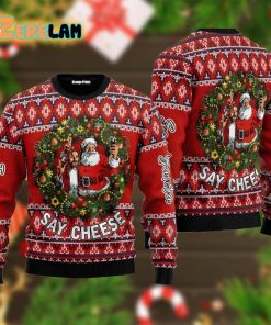 Jesus And Santa Say Cheese Ugly Sweater