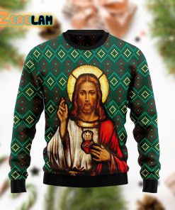 Jesus Green Christmas Ugly Sweater