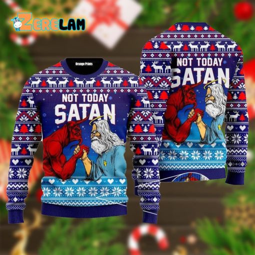 Jesus Not ToDay Satan Ugly Sweater