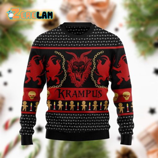 Krampus Christmas Black Red Ugly Sweater