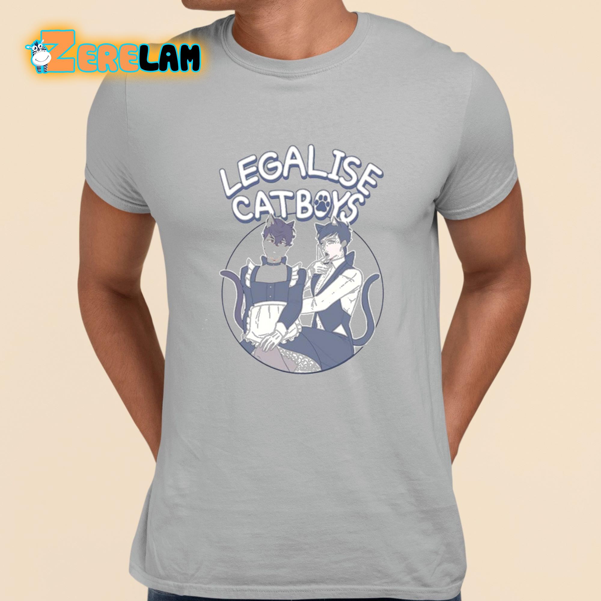 Legalise Catboys Funny Shirt grey 1