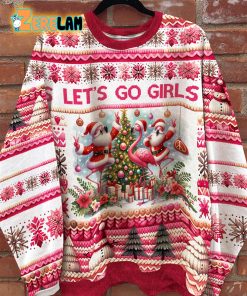 Let’s Go Girls Flamingo Christmas Ugly Sweater