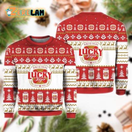 Lucky Lager Christmas Ugly Sweater