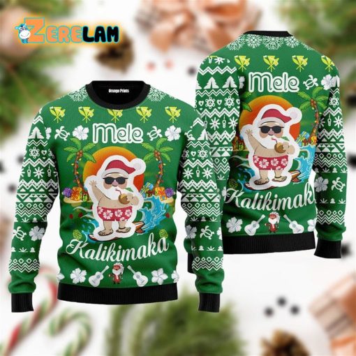 Mele Kalikimaka Santa Ugly Sweater For Unisex