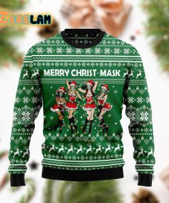 Merry Christ Mask Christmas Funny Ugly Sweater