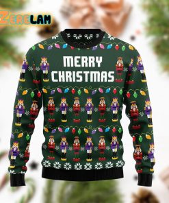 Merry Christmas Nutcracker Dark Green Funny Ugly Sweater