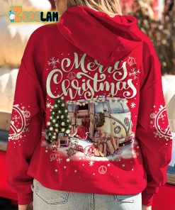 Merry Christmas Truck Red Hoodie