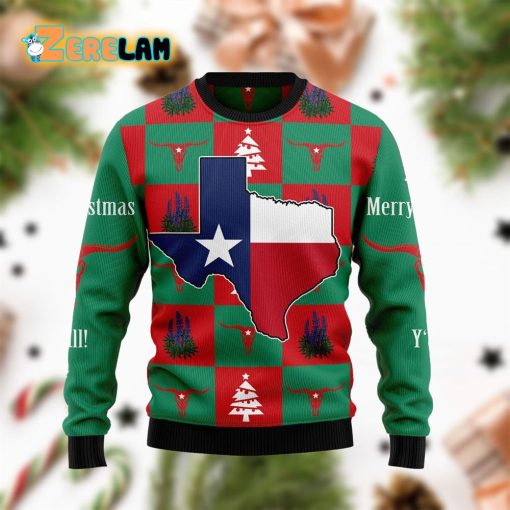 Merry Christmas Yall Texas Ugly Sweater