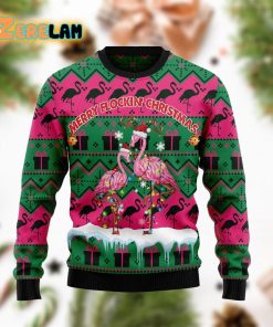 Merry Flockin’ Christmas Flamingo Funny Ugly Sweater For Men And Women