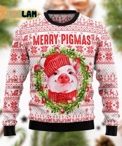 Merry Pigmas Christmas White Pink Funny Ugly Sweater