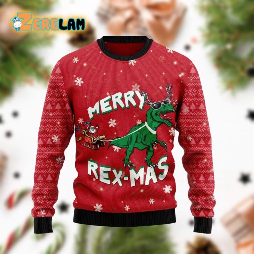 Merry Rex-mas Dinosaur Christmas Funny Ugly Sweater