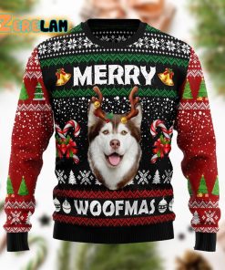 Merry Woofmas Husky Christmas Funny Ugly Sweater